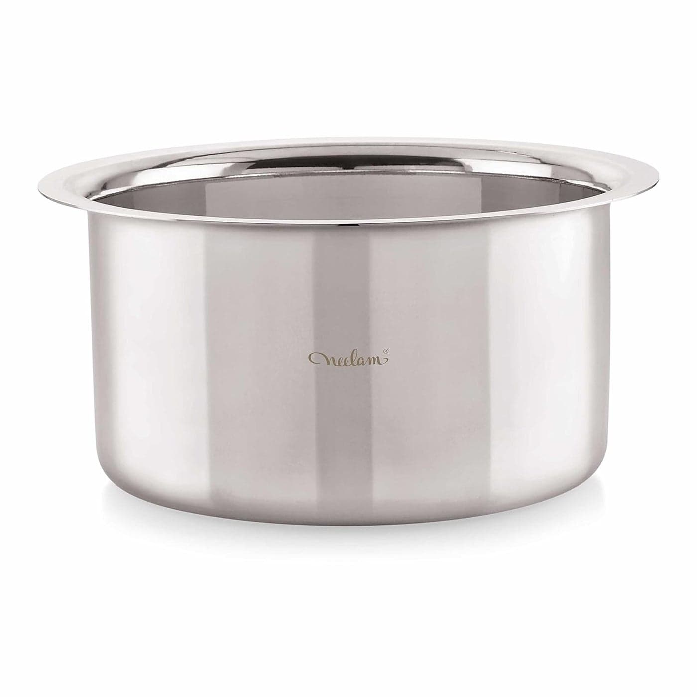 Neelam Stainless Steel 23, 22 Gauge, Induction & Gas Stove Friendly Flat Bottom Tope/Patila/Topiya, 14050 ml, Ideal for Boiling, Steaming, and Cooking, with Excellent Heat Retention, Sliver