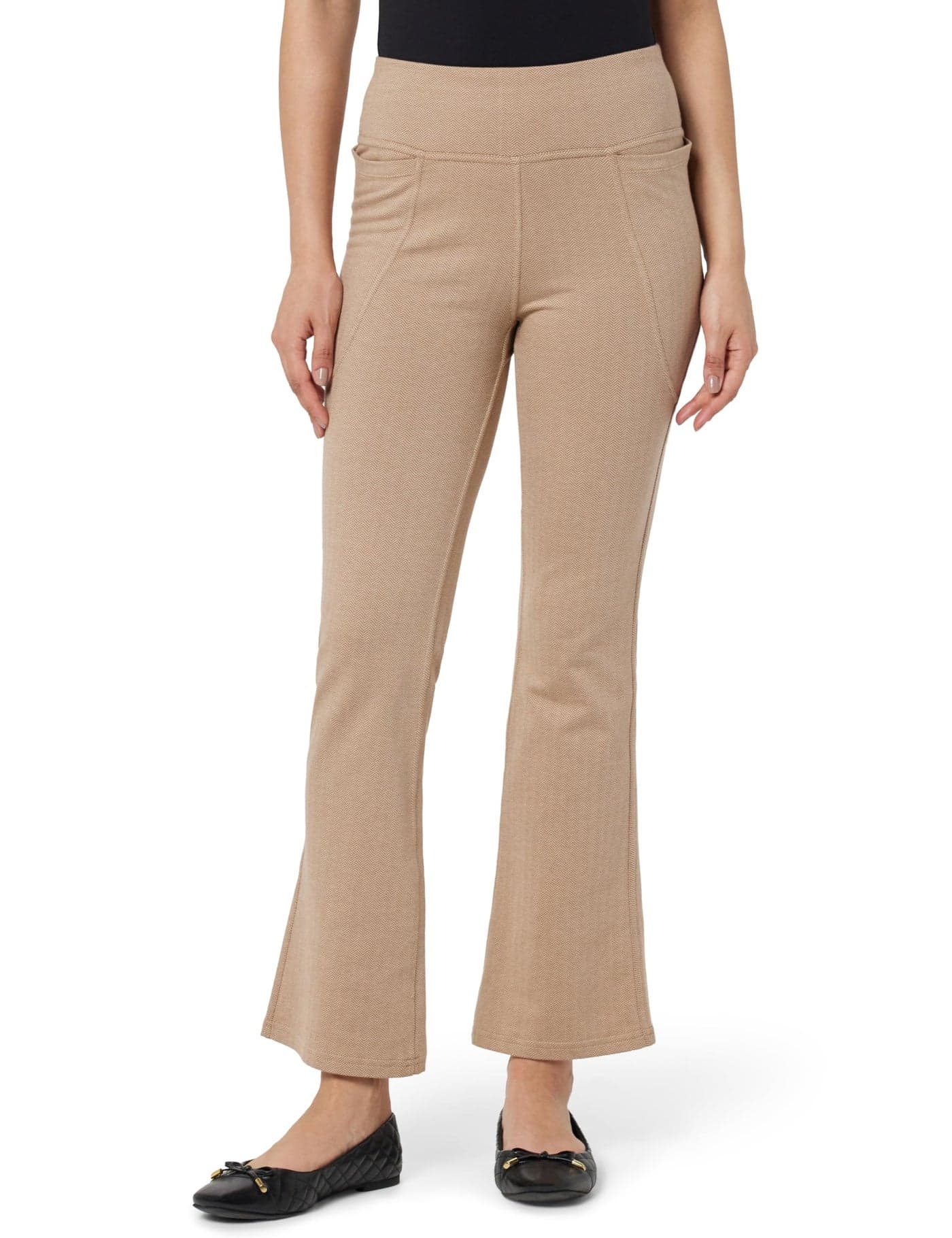 BlissClub Werk-It Flare Pants for Women Office Wear, Formal Cotton Trousers for Women with High Waist and 4 Pockets