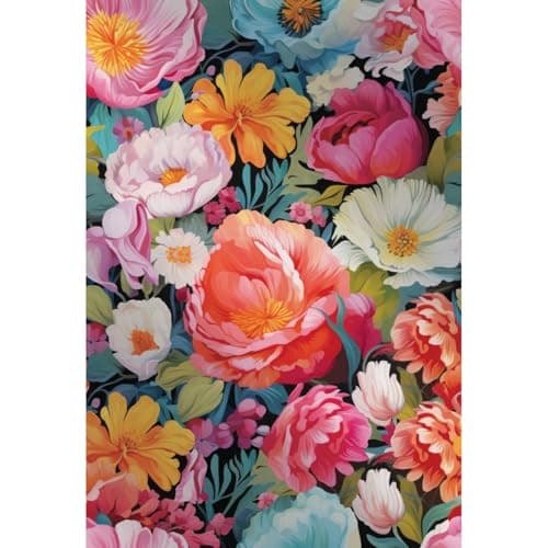 Main Street Peel and Stick Wallpaper Eco-Friendly Sheets 12 Pack, 11 X 16 Inch Vibrant Flowers Design, Wall Mural for Home Decor, Removable Wall Decor Wallpaper Peel and Stick for DIY Projects
