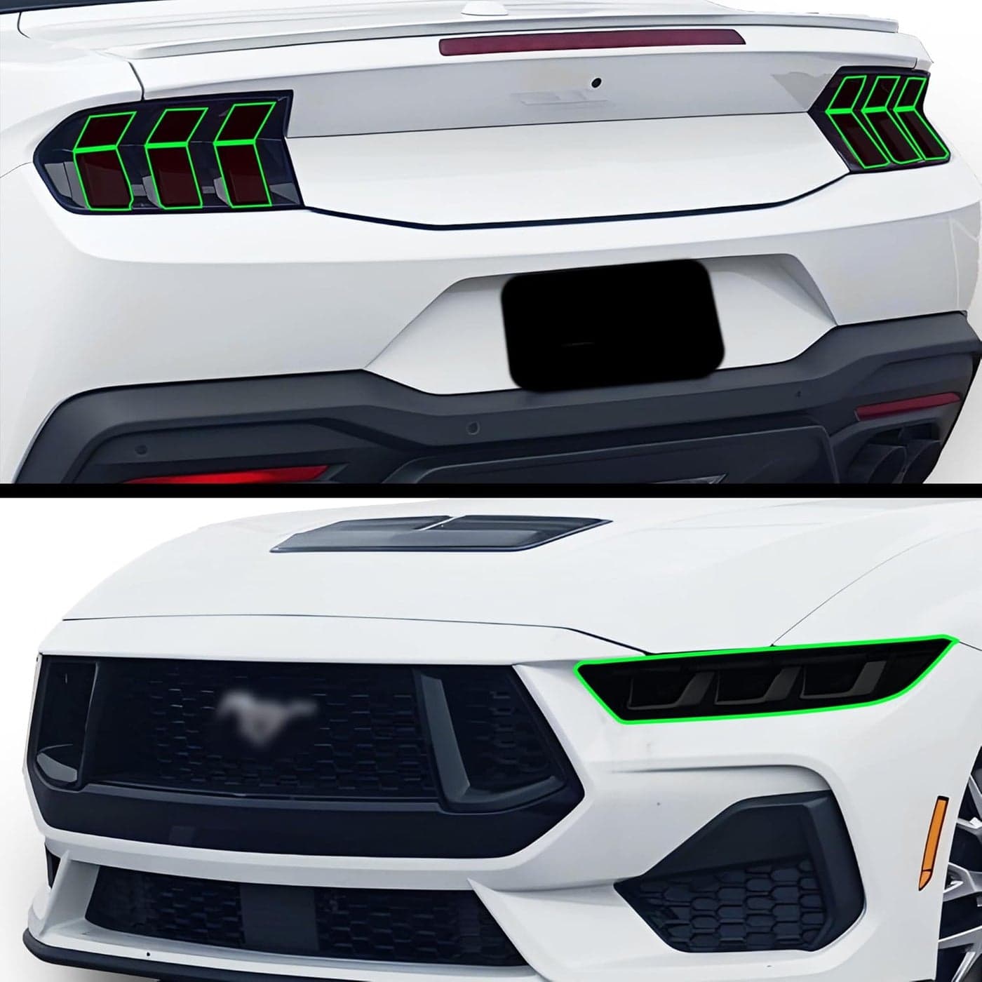 BOGAR TECH DESIGNS Full Headlight Taillight Tint Kit for Ford Mustang 2024-2025, Dark Smoke
