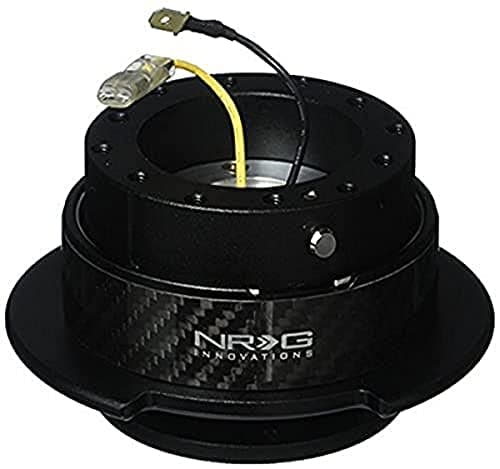 NRG Innovations Gen 25 Steering Wheel Quick Release KitBlackCF Ring 6x70 and 6x74mm Bolt Patterns NRGSRK250CF
