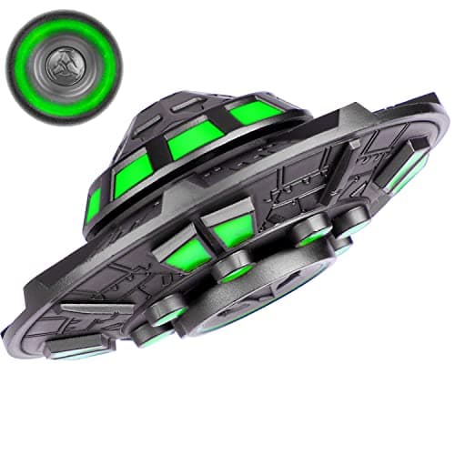 Cool UFO Fidget Spinner Metal Glow in The Dark Luminous Spaceship Steel Spinner Gift for Kids Adults Stress Anxiety Relief Toy for Teens Finger Hand Spinner Desk Toy for Home Office Classroom