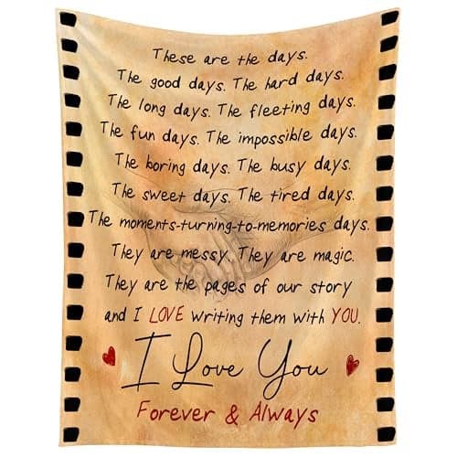 WRAPIX Anniversary Wedding Gifts for Husband Wife - Fleece Throw Blanket for Couch Bed 60x80 in - Mothers Day Fathers Day Birthday Gifts for Husband Wife Men Women Boyfriend Girlfriend Couple
