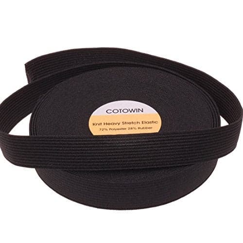 COTOWIN 3/4 Inch Black High Elasticity Black Knit Elastic 10 Yards