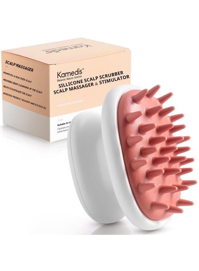 Scalp Massager Brush - Silicone Gentle Scalp Scrubber, Exfoliator & Hair Dandruff Scrub Away - Use On Shower with Shampoo for Scalp Scrub. Suitable for Men & Women