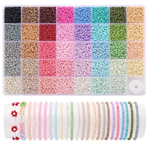 3mm Seed Beads Matte, 39 Colors Frosted Seed Beads for Bracelet Making, Friendship Bracelet Beads for Girls Adults, Small Beads for Jewelry Making DIY Craft
