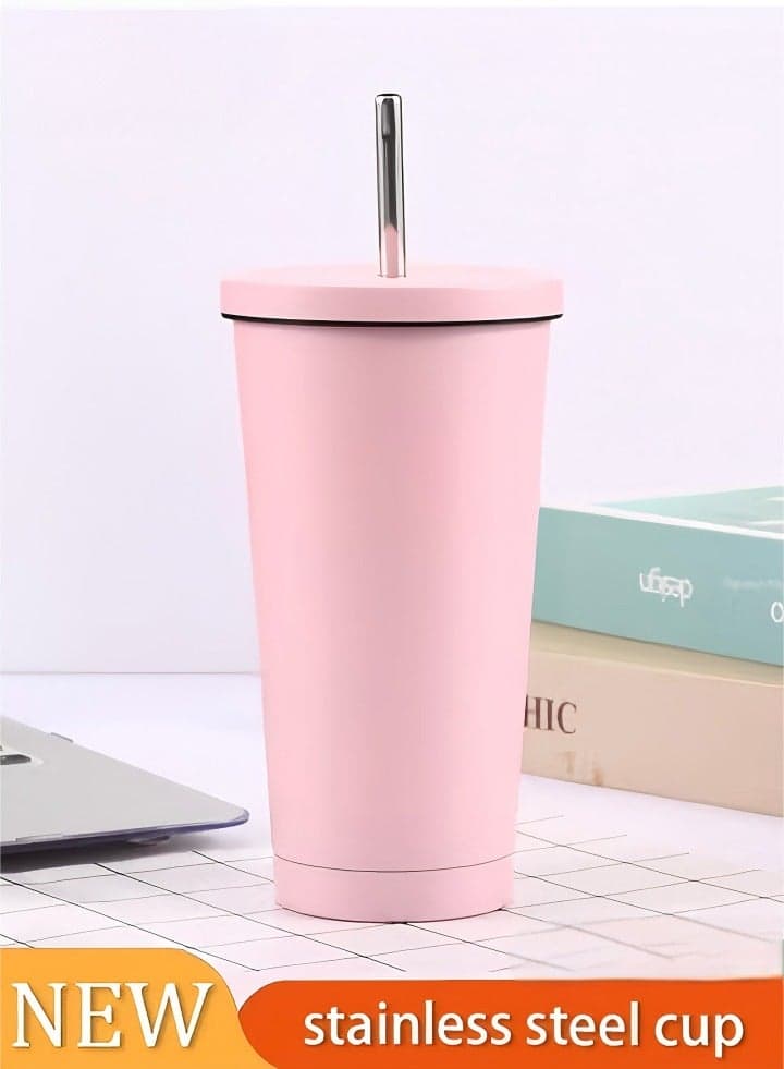 Insulated Tumbler With lid And Straw, Stainless Steel Tumblers Travel Coffee Mug, Reusable Thermal Cup for Water, Iced Tea or Coffee, Smoothie and More