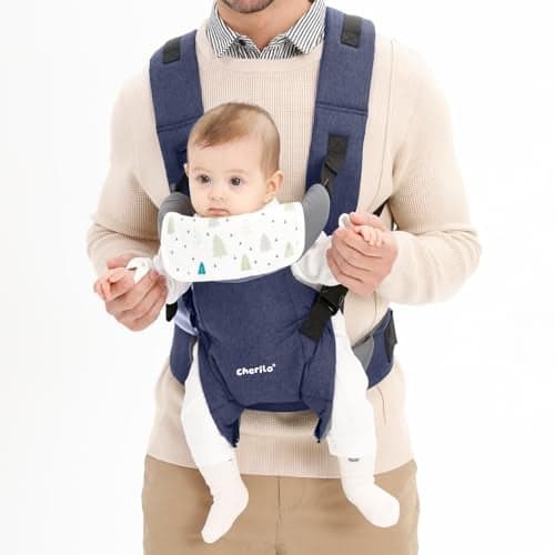 Cherilo Baby Carrier | Adjustable 4 Carry Positions Carrier for 0 to 3 Year | Comfortable Baby Carrying Bag for New Born & Toddler up to 15 Kgs | Blue