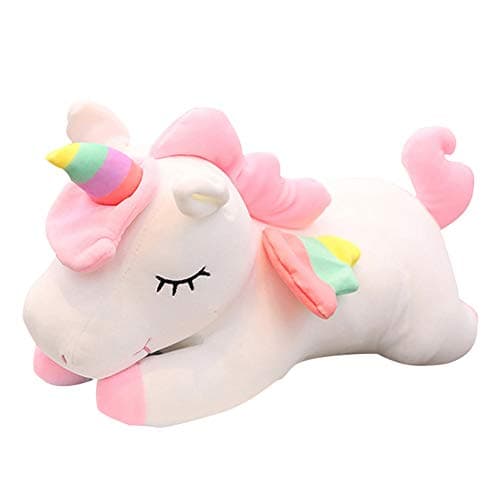 hitoshe Unicorn Stuffed Animals, Soft Unicorn Plush Hugging Pillow Toy Gifts for Kids (White, 12 in)