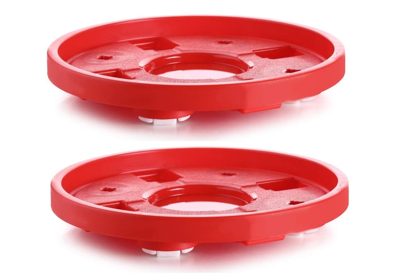WHEEL CREW LPG Cylinder Plastic Gas Trollry Stand with Movable Wheels Kitchen Gas Cylinder Trolley Trolley for Gas Cylinder 4 Wheel Flower Pot Stand Trolley Red Set of 2