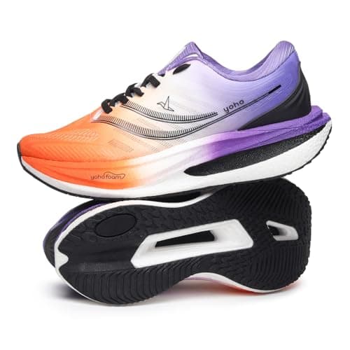YOHO Catapult CarbonBurst™ Sports Shoes with Laces for Men| Running,Jogging,Athletic & Gym| Cushioned Insoles,Breathable Upper & Phylon Sole for Shock Absorption Sneakers for Man | Orange Zest -UK 7