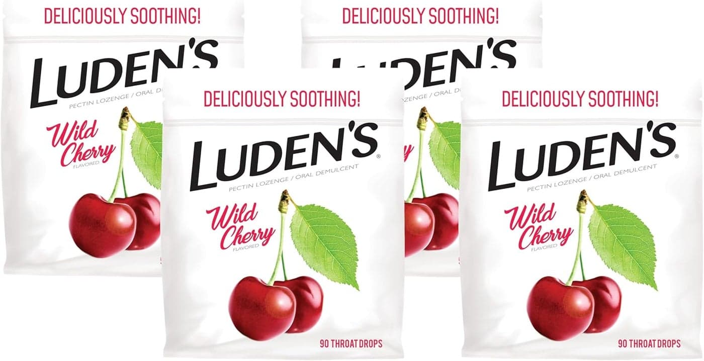 Deliciously Soothing Throat Drops Wild Cherry Flavor 90 Count Pack of 4