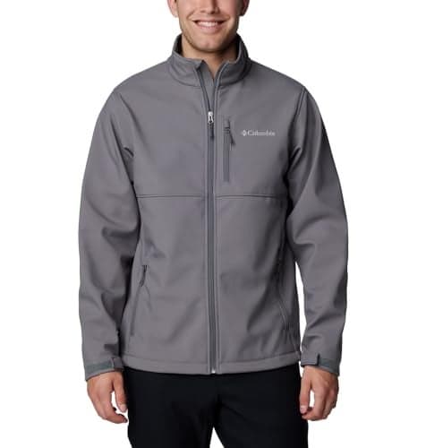 Columbia Mens Ascender Softshell Full Zip Rain Jacket, City Grey, 5X Tall