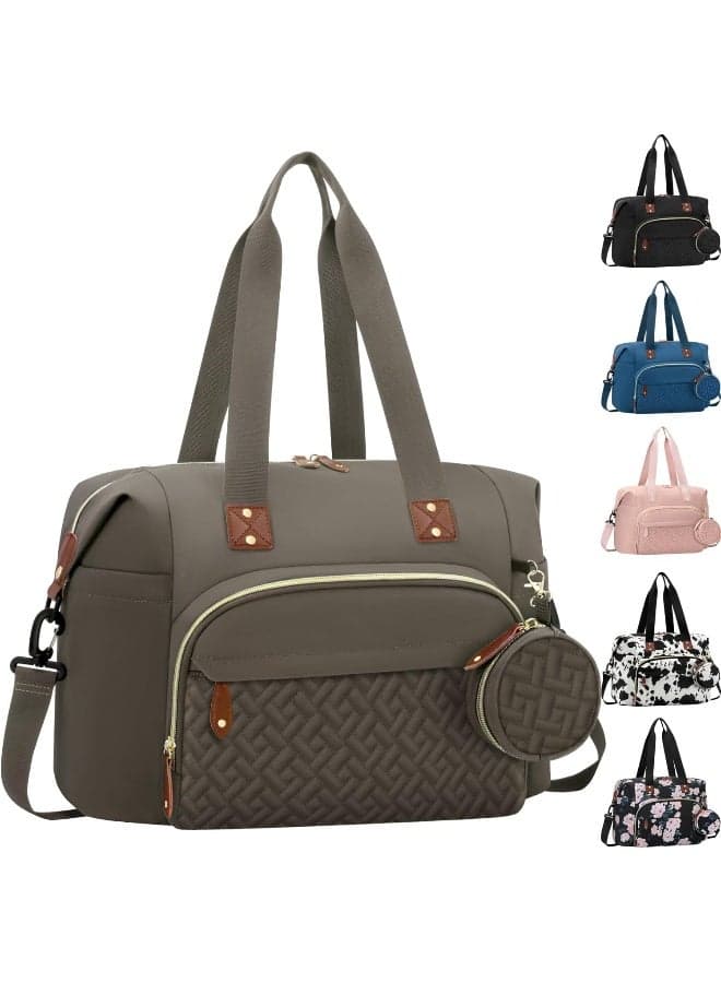 Tenot Diaper Bag Tote with Pacifier Case, Large Tote Diaper Bag for Women with Shoulder Straps