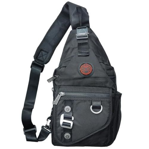 Vanlison Sling Backpacks Sling Chest Bags Shoulder Crossbody Bags for Men Women Outdoor Travel Walking Dog Running Black