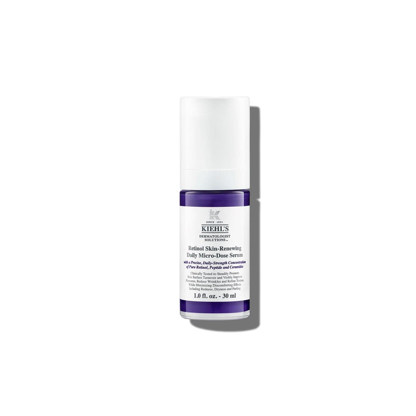 Kiehls Daily MicroDose AntiAging Retinol Facial Serum Reduces Wrinkles Firms Skin Evens Skin Tone Youth Renewing Hydrating Formula with Retinol Ceramides Parabenfree 1 fl oz