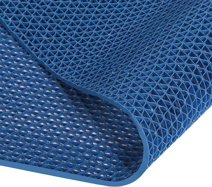 TIB Anti Skid & Multipurpose PVC Rubber Mat for Floor, Swimming Pool Mat, Shower Mat, Carpet, Rainmat, Bathroom Mat, Waterproof Entrance Doormat, 4X5 Feet Blue
