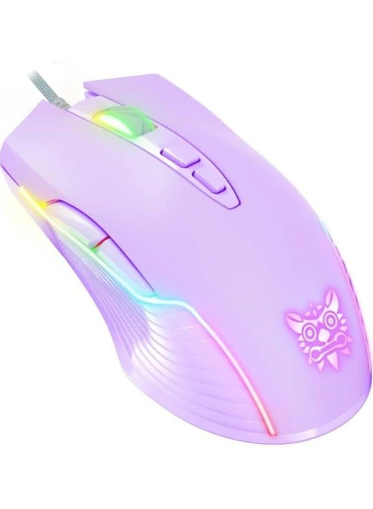 RGB 6400 DPI Wired Gaming Mouse Breathing LED Optical USB 7 ons Gamer Computer Pink Mice for Laptop PC Desktop