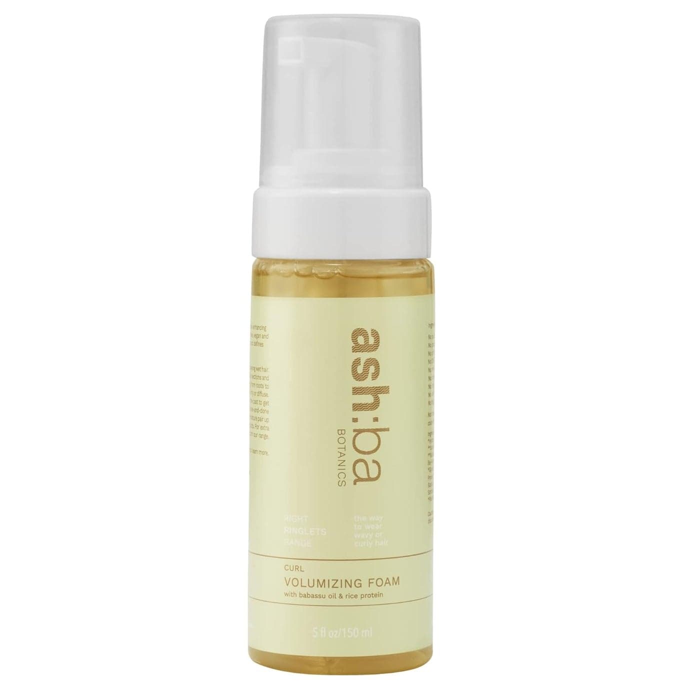 Ashba Botanics Curl Volumizing Foam I Weightless Hair Mousse for Curly Wavy Hair Paraben Silicone Free Lightweight styler to control frizz without dryness 150ml