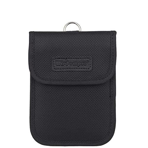 Wisdompro RFID Key FOB Protector for Car Key Signal Blocking; WP4694 Faraday Bag for Anti-Hacking, Anti-Theft Pouch - Black