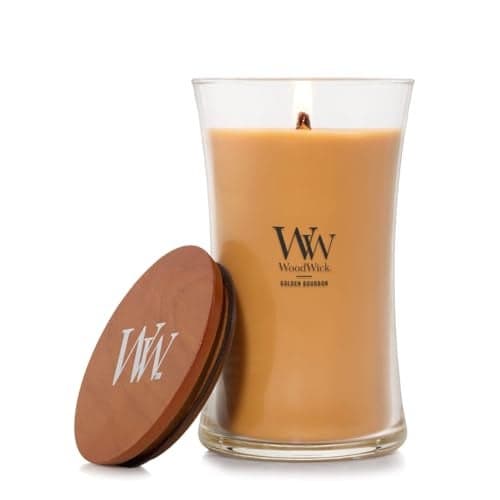 WoodWick Golden Bourbon Holiday Candle Gifts for Women and Men 215 oz Large Hourglass Candle with Crackling Wick