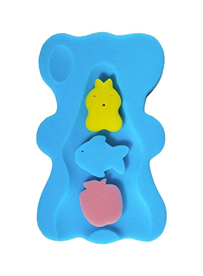 Bath Mat With Bath Sponge Set