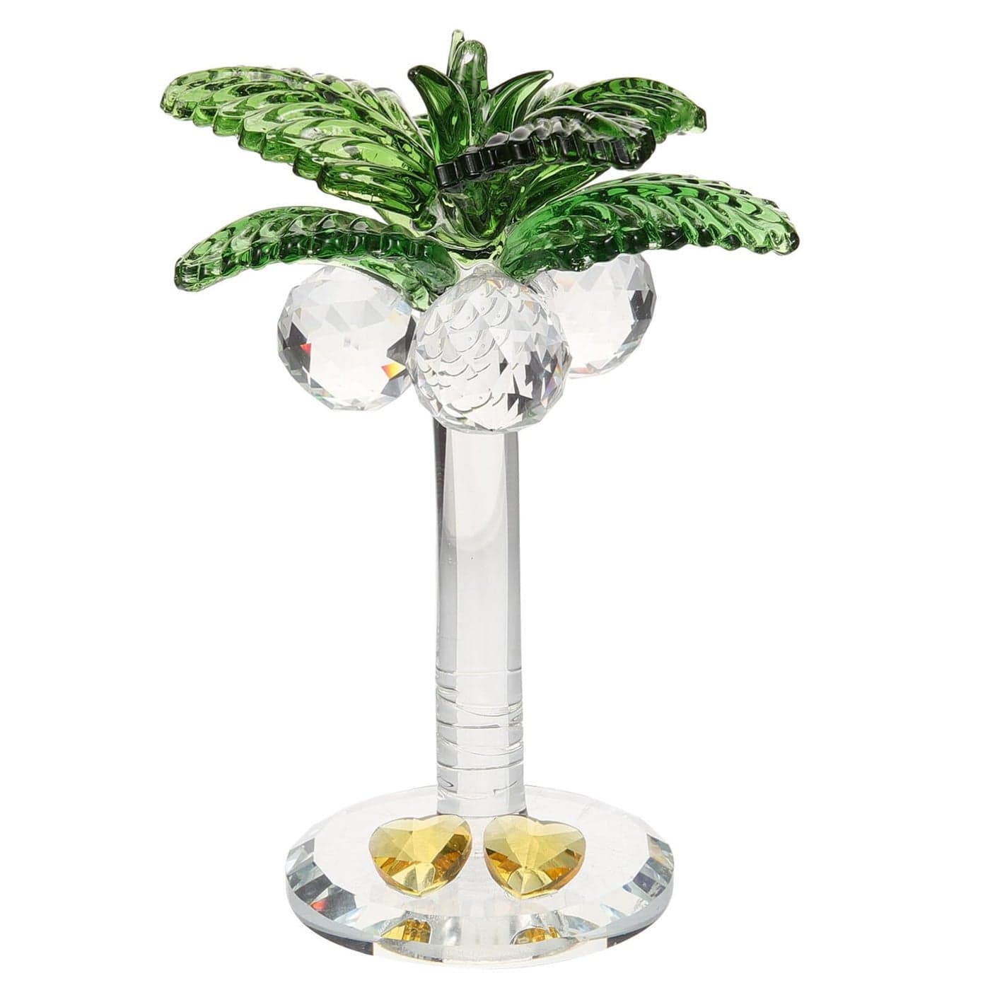 HOLIDYOYO Crystal Coconut Tree Ornament 354 Inch Artificial Palm Tree Figurine Decorative Tropical Desktop Sculpture for Home and Office