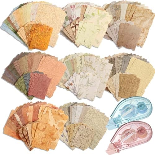 226 Sheets Vintage Scrapbook Paper Kit with Photo Tapes Textured Scrapbooking Supplies Craft Paper for Junk Journal Supplies Planner Mixed Collage Materials Embellishments