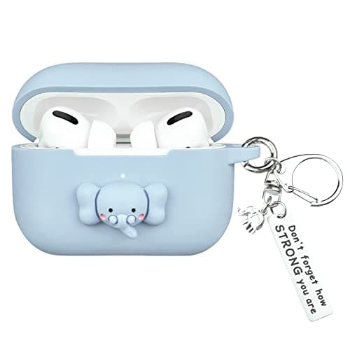 Wonhibo for Airpod Pro Case, Cute Kawaii Cover for Airpod Pro 2019 with Keychain for Women (Elephant)