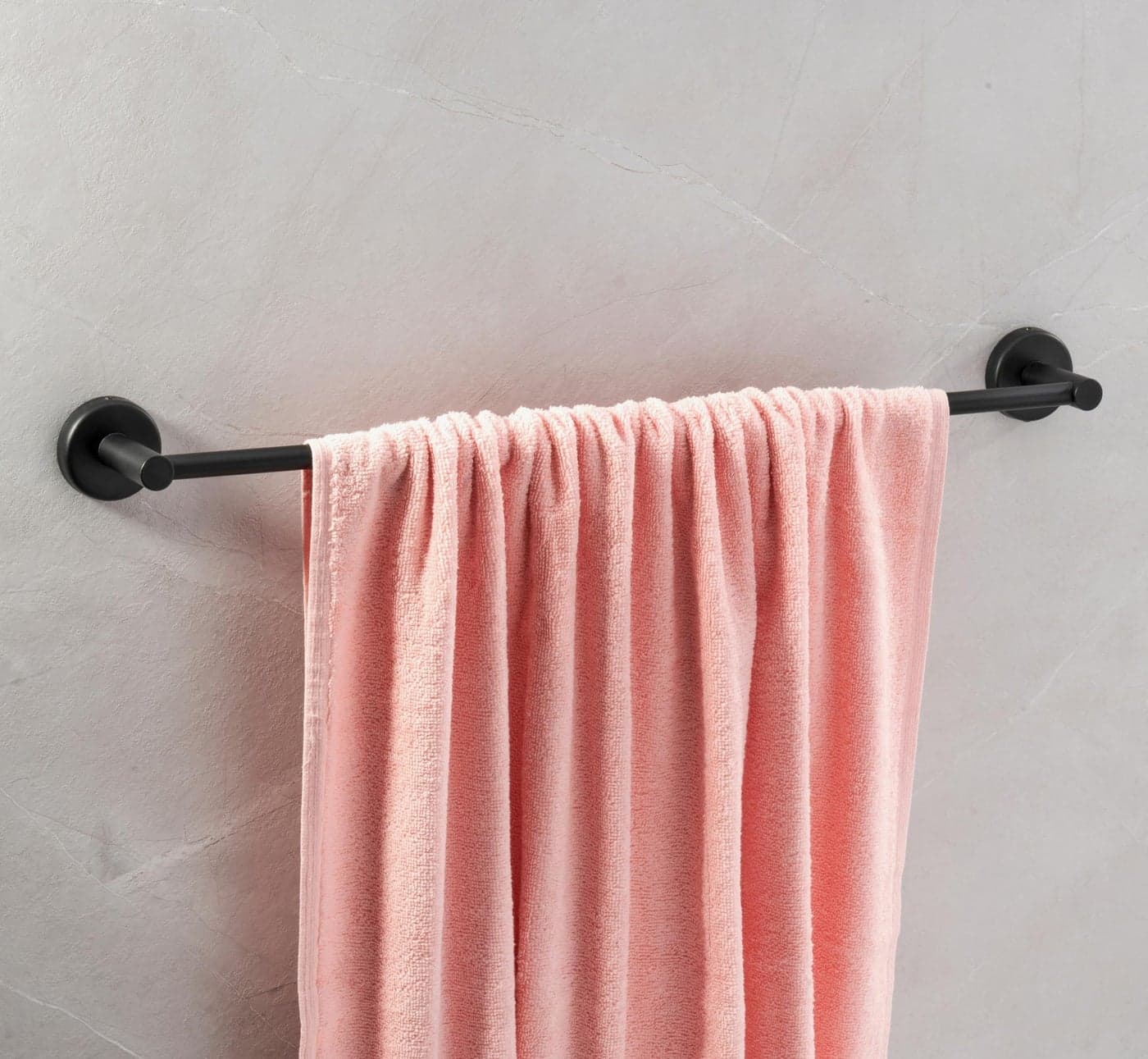 iSTAR 202 Grade Stainless Steel Bathroom Towel Bar | 24 Inch Towel Rod Hanger for Bathroom | Wall Mounted Towel Holder | Towel Rack for Bathroom | Hand Towel Stand for Kitchen and Washroom (Black1)