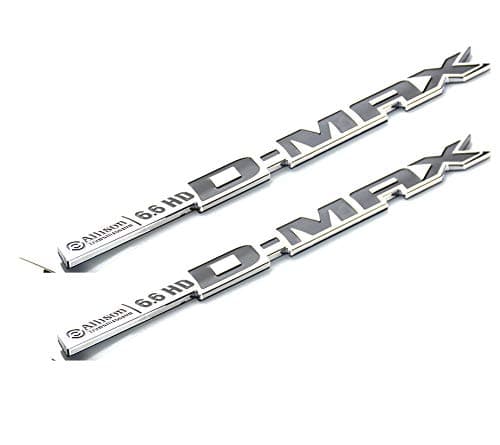 Pair Set DURAMAX DMAX ALLISON 6.6HD Emblems 3D Badge Sticker Replacement For Silverado 2500HD 3500HD (Chrome Black)