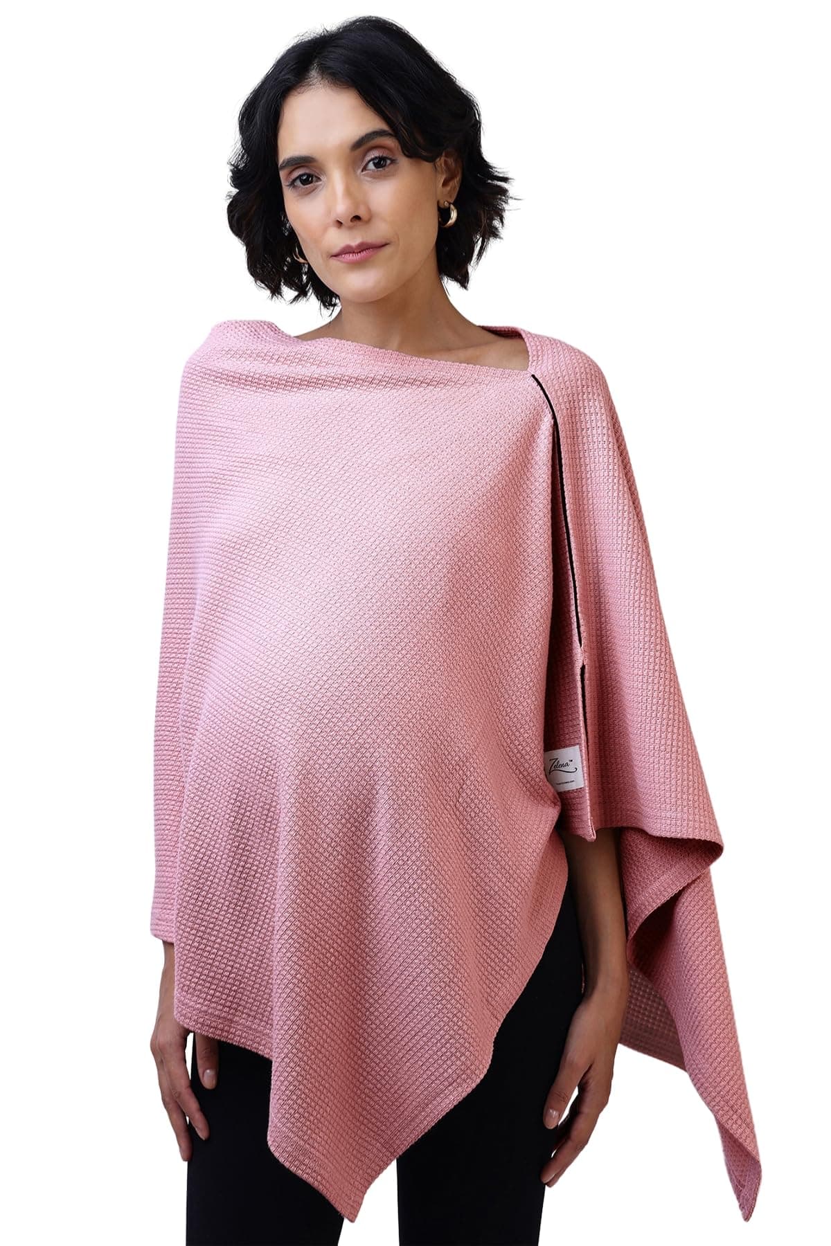 Zelena Cotton Bamboo Blend Premium Nursing Cover for Breastfeeding | Breastfeeding Cover for Mothers | Feeding Shawl for Mother | Feeding Cloth | Breathable Nursing Covers | Poncho For Mom (Light Pink)