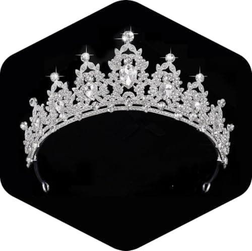 Kamirola - Queen Crown and Tiaras Princess Crown for Women and Girls Crystal Headbands for Bridal, Princess for Wedding and Party(01) (Silver)