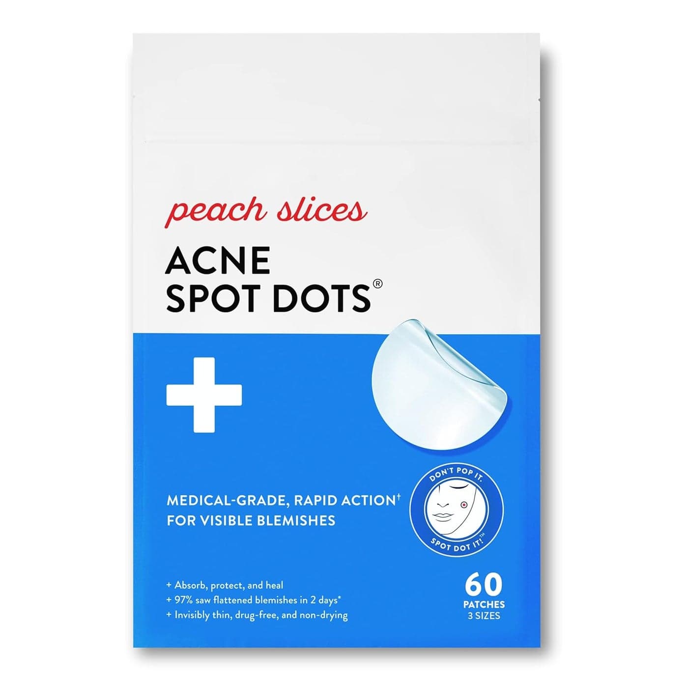 Peach Slices Acne Spot Dots Hydrocolloid Acne Patches For Zits Blemishes Breakouts Vegan CrueltyFree Pimple Patches Facial Skin Care Products 3 Sizes 7mm 10mm 12mm 60 Ct
