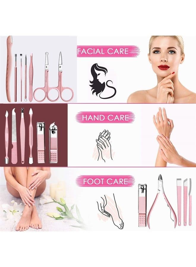 Manicure Sets For Women Gift Manicure set Prosesional, Nail Clippers Manicure Kit Pedicure Kit 18 in 1 Aceoce Luxury Manicure Pedicure Set kit Travel Gifts Choice for Women Mother Men