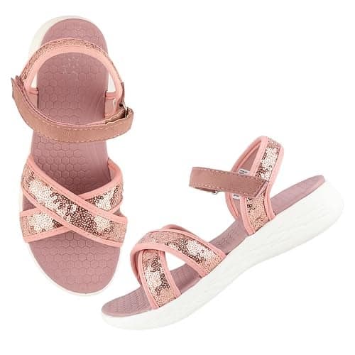 FUEL Fasion Sandals for Women Comfortable & Lightweight, Flexible & Breathable Flat Stylesh Sandal for ladies, Dailywear Footwear(Pink-2UK)