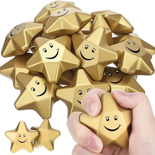 Deekin 36 Pieces Star Stress Balls Mini Foam Ball Stress Relief Squeeze Toys Mini for Kids Teens and Student Adults Gifts Bag Fillers at Work School HomeSmile16 Inch