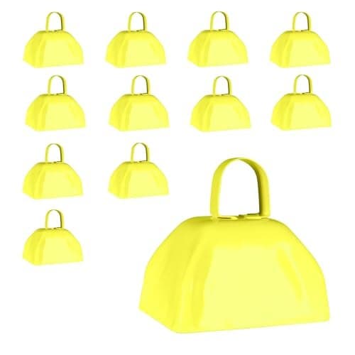Windy City Novelties Metal Cowbell Novelty Noise Makers 3 inch 12 Pack Yellow