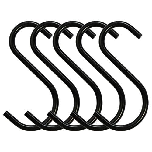 Millennial Essentials Heavy Duty S Hooks Metal S Shaped Hook Black Hanging Hooks 2.75” Hangers for Kitchenware Pots Pans Plants Bags Towels