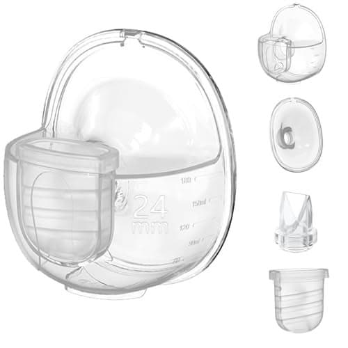 24mm Full S32 Breast Pump Set with 24mm Flange for NCVI NICEGREEN Nuliie Zooawa Sunnaltree Wearable Breast Pump Duckbill Valve Diaphragm Flange Collector Replacement Parts for S32 Breast Pump