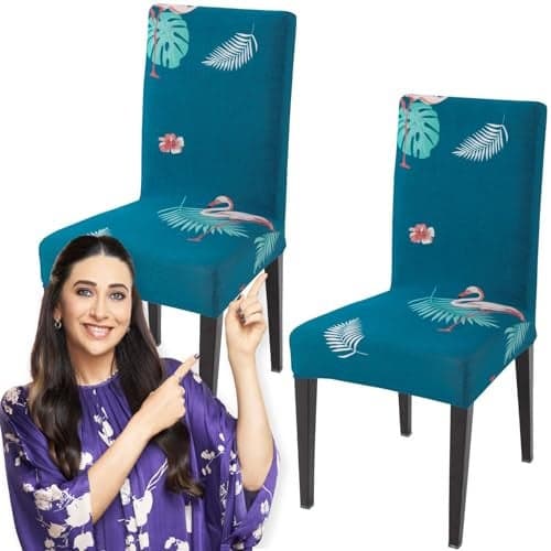 HOKIPO Elastic Chair Cover Set of 2 Stretchable Washable Dining Slipcovers (AR-4097-D29*2)