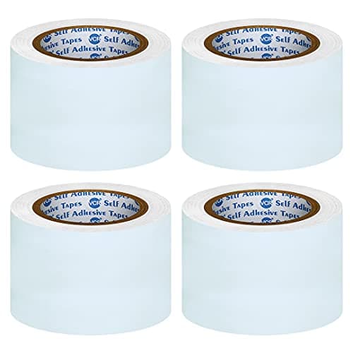 VCR White Duct Tape - 18 Meters in Length 72mm / 3" Width - 4 Rolls Per Pack - Strong Book Binding Tape - Waterproof Heavy Duty Duct Tape