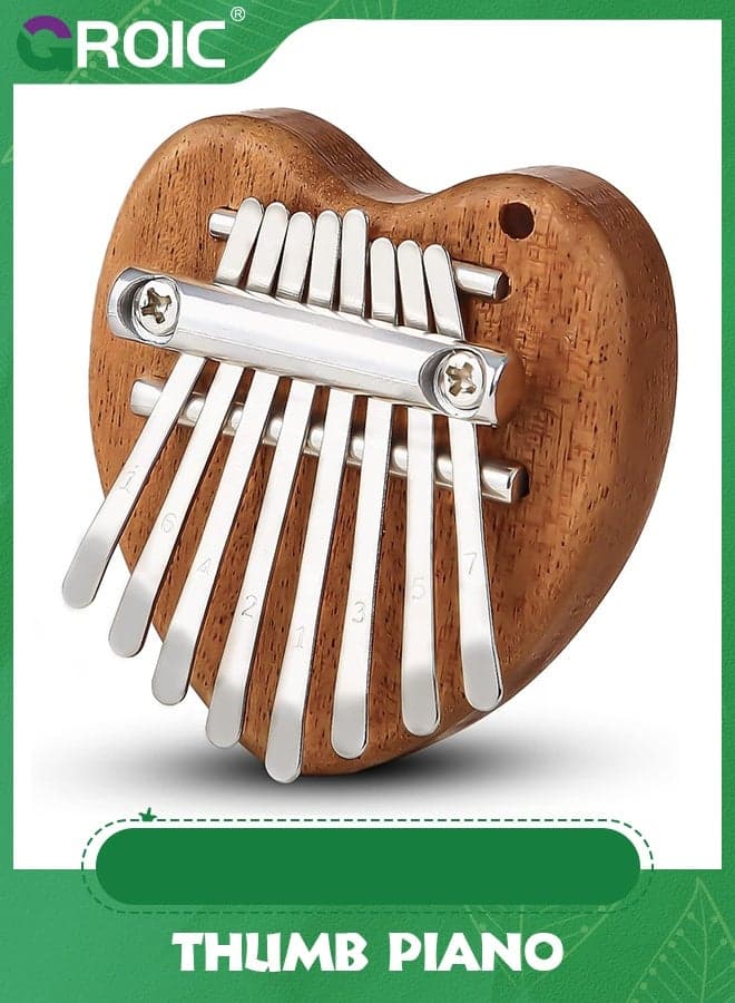 Mini Kalimba Thumb Piano 8 Keys,Portable Solid Wood Mbira Finger Piano for Kids,Marimba Musical Pendant Gift,Mini Exquisite Finger Thumb Piano,Children's Musical Instrument Toys