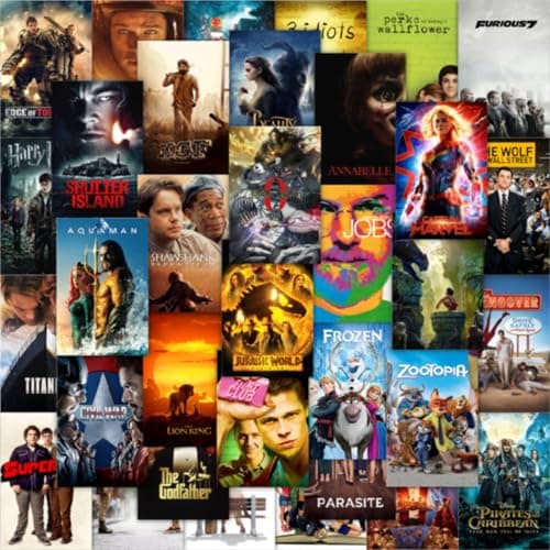 CodersParadise Movie Wall Collage Kit – 54 PCS 4×6" Aesthetic Film Posters | Vintage & Modern Movie Wall Art Prints for Bedroom, Living Room, Office & Dorm Décor