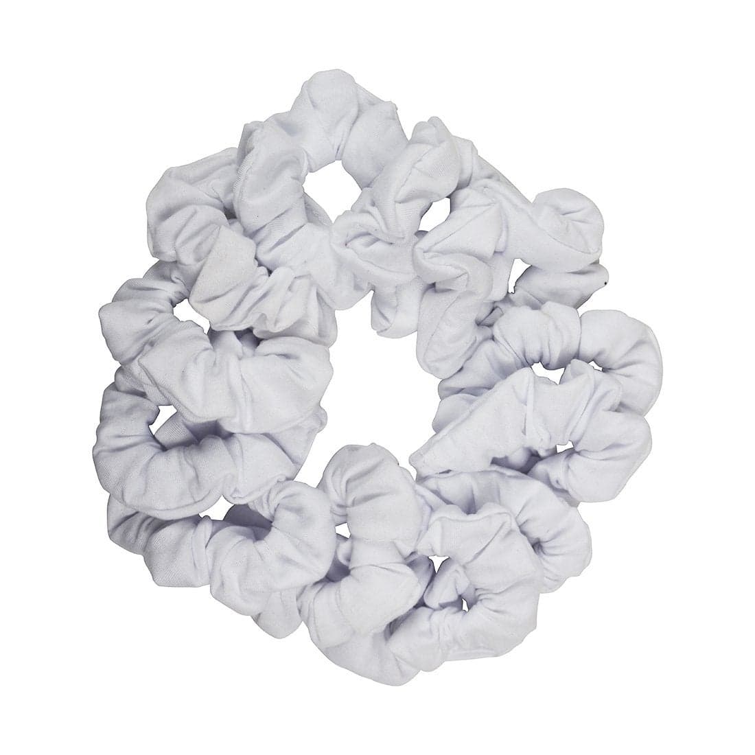 12 Pack Solid Hair Ties Scrunchies White