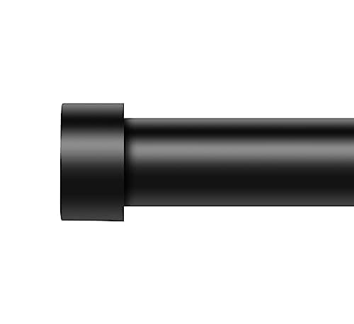 VOIIY Curtain Rods for Windows 72 to 144 Inch612 Feet1 Diameter Black Rods with Modern Style End Cap FinialsSize36144 Inch