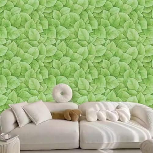 FOKRIM Green Leaf Botanical Wallpaper 45cm x 3m | Peel & Stick Self Adhesive Waterproof Wall Sticker | Nature Theme Decor for Living Room, Bedroom, Kitchen & Furniture