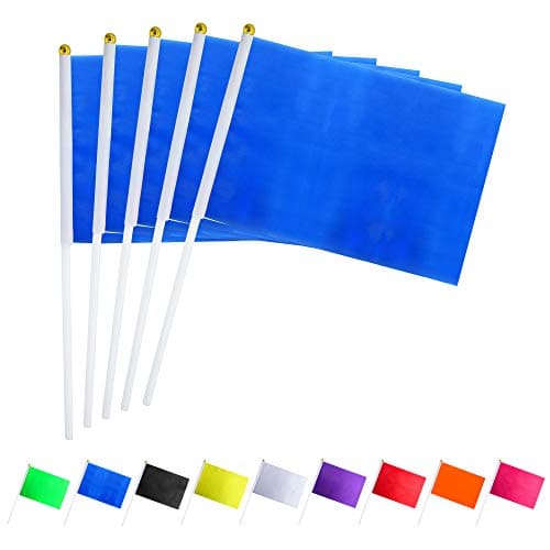 Consummate 25 Pack Solid Blue Flag Small Mini Plain Blue DIY Flags On StickParty Decorations for ParadesGrand OpeningKids BirthdayParty Events Celebration 82 x 55 inchs118 inchs