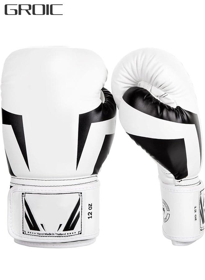 10 OZ Boxing Gloves PU Leather, Muay Thai Kickboxing MMA Sparring Training, Advanced TAKKA Closure, Padding, Punch Bags Speed Ball Focus Pads Workout Gloves