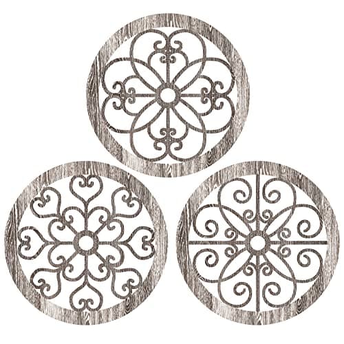 Blulu 3 Pieces Thicken Rustic Wall Decor Farmhouse Wall Art Decor Wood Hanging Decoration for Living Room Bedroom Home Indoor Outdoor OfficePopular Style